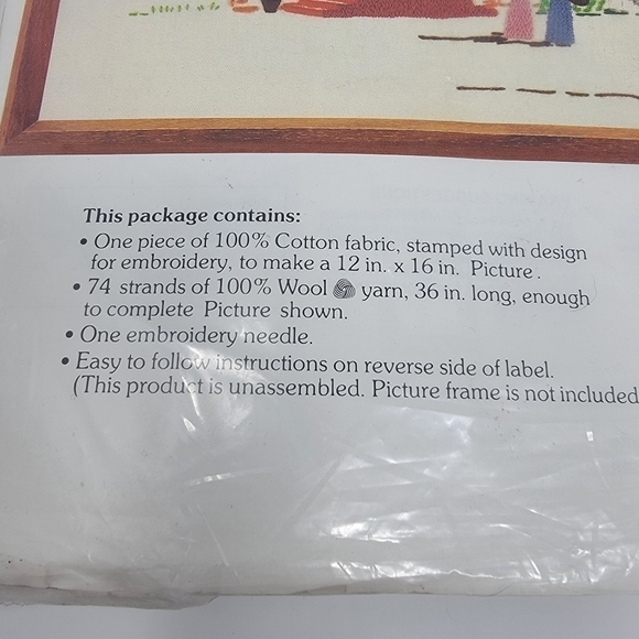 Granny  Wonderart Stitchery Picture Colonial Town 5458  Kit 12 X 16 New T22 - Picture 2 of 3